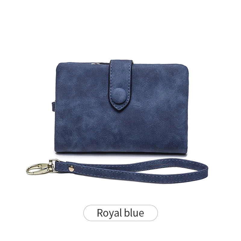 Compact Frosted Tri-Fold Wallet for Women