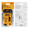 A package of ToughBuilt 50-pack utility knife blades with a dispenser case and instructions.