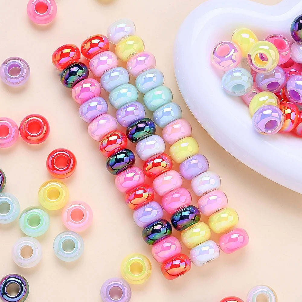 Multicolor Faceted Acrylic Spacer Beads for Jewelry Making