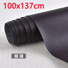 Roll of dark brown PU leather patch measuring 100x137 cm for furniture and craft repairs