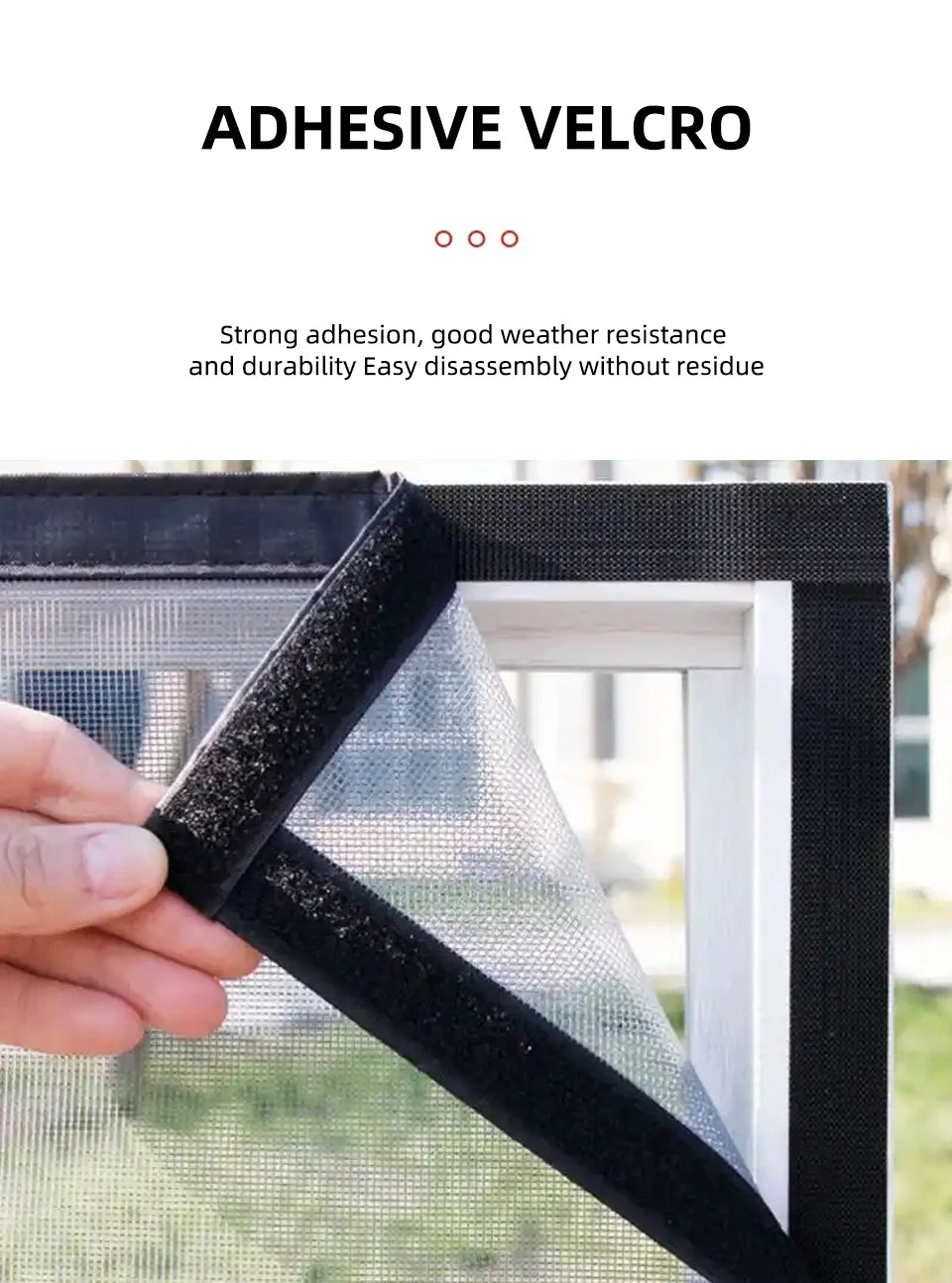 Customizable Fiberglass Window Screen with Easy Velcro Installation