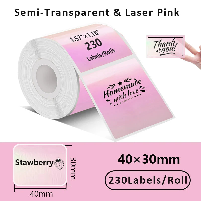 Self-Adhesive Thermal Label Rolls for Mini Printers