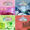 Lustre de plafonnier avec ventilateur LED décoratif et haut-parleur Bluetooth