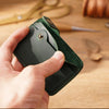 Vintage Leather Slim Card Holder with Snap Closure