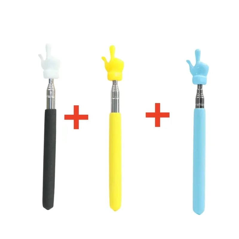 Telescopic Stainless Steel Teaching Pointer with Finger Design