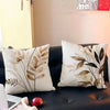 Beige Minimal Blooms Linen Throw Pillow Covers