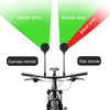 Adjustable wide-angle rearview mirrors mounted on a bicycle handlebar, demonstrating visible and blind areas.