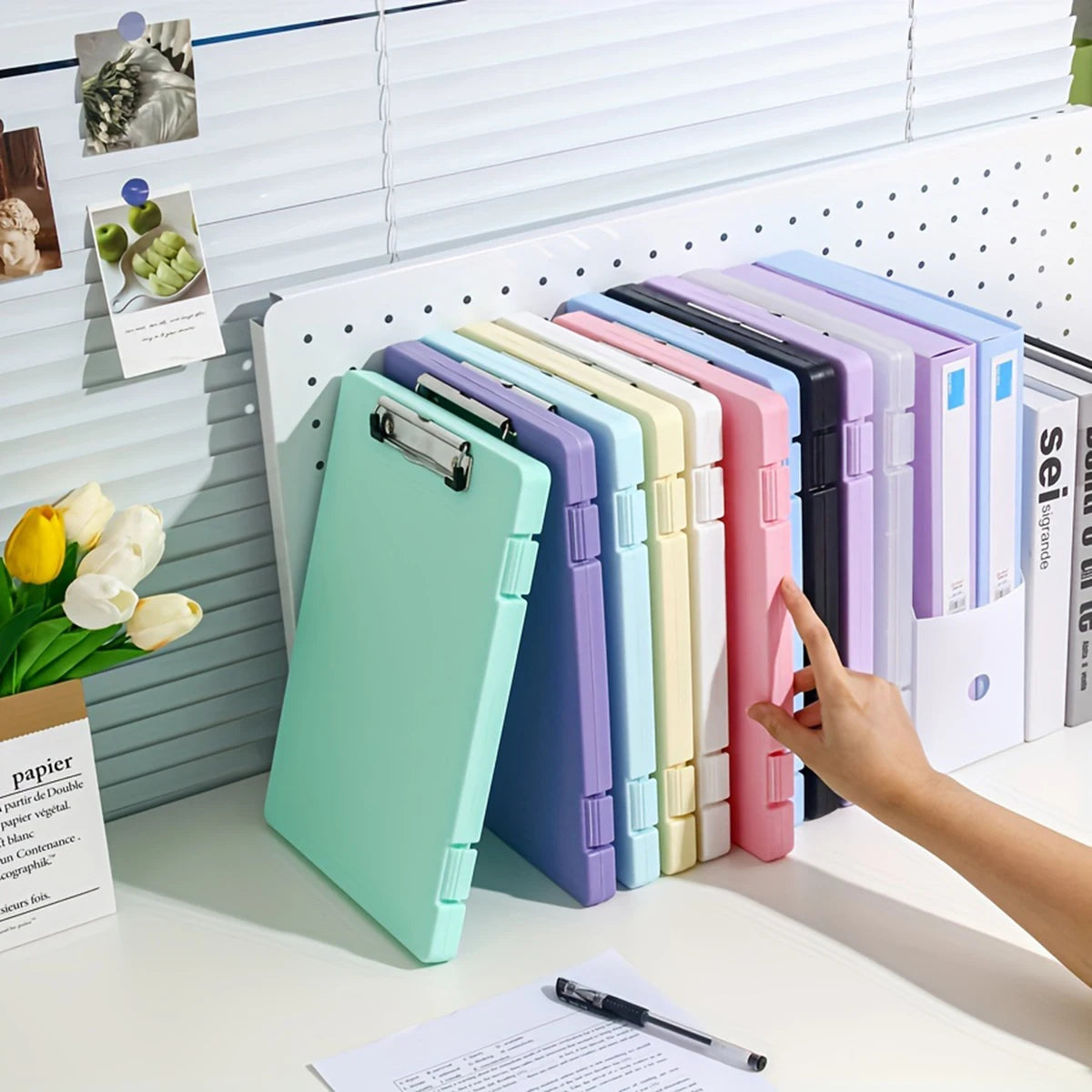 2-in-1 A4 Writing Board & Document Storage Box