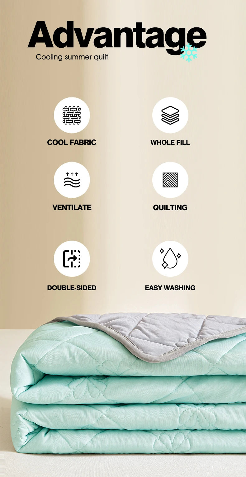Summer Cooling Blanket with Breathable Polyester Fabric