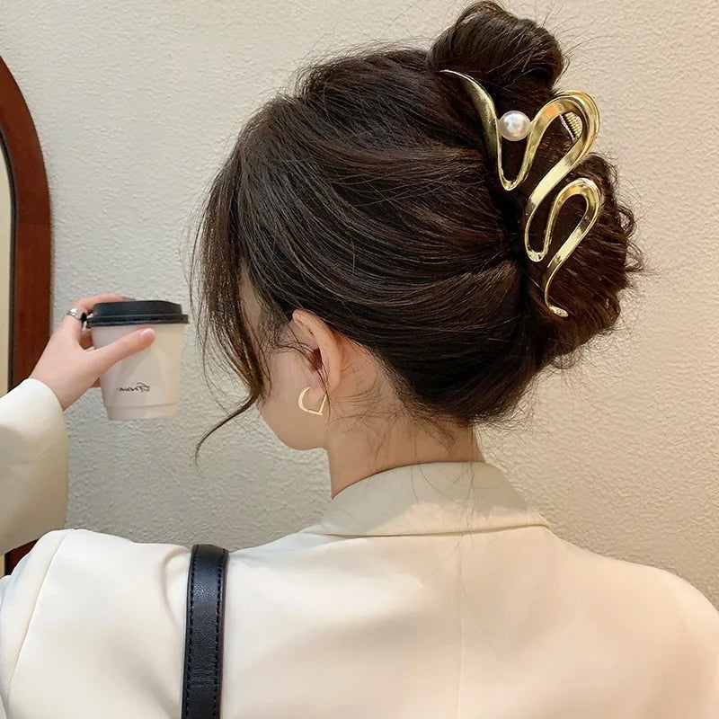 Gold S-Shaped Metal Hair Claw