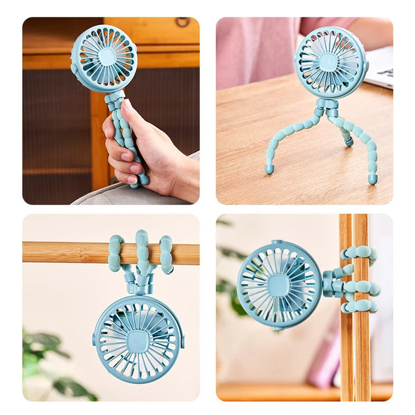 Flexible Clip-On Rechargeable Mini Fan