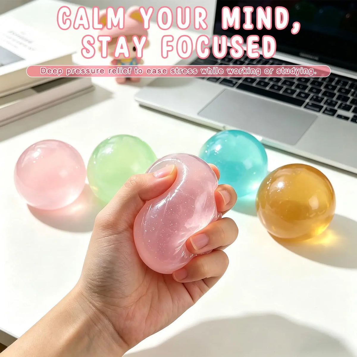 Slow Rebound Stress Relief Squishy Ball – Coconut Oil Jelly Sensory Toy