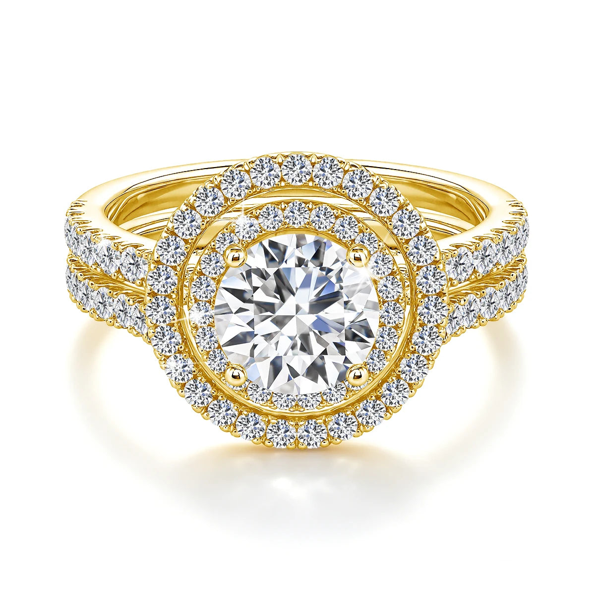 Anillo de Moissanita Redonda de 1.2ct en Plata de Ley 925