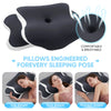 Three pillows designed for a forever sleeping pose including side back and stomach sleeper positions