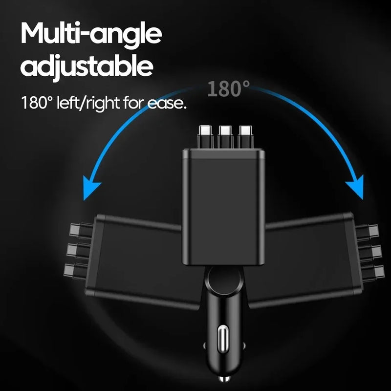 7-in-1 Retractable Car Charger with Fast Charging