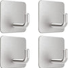 Pack of 4 Stainless Steel Wall Hooks for Entryway, Kitchen & Bathroom