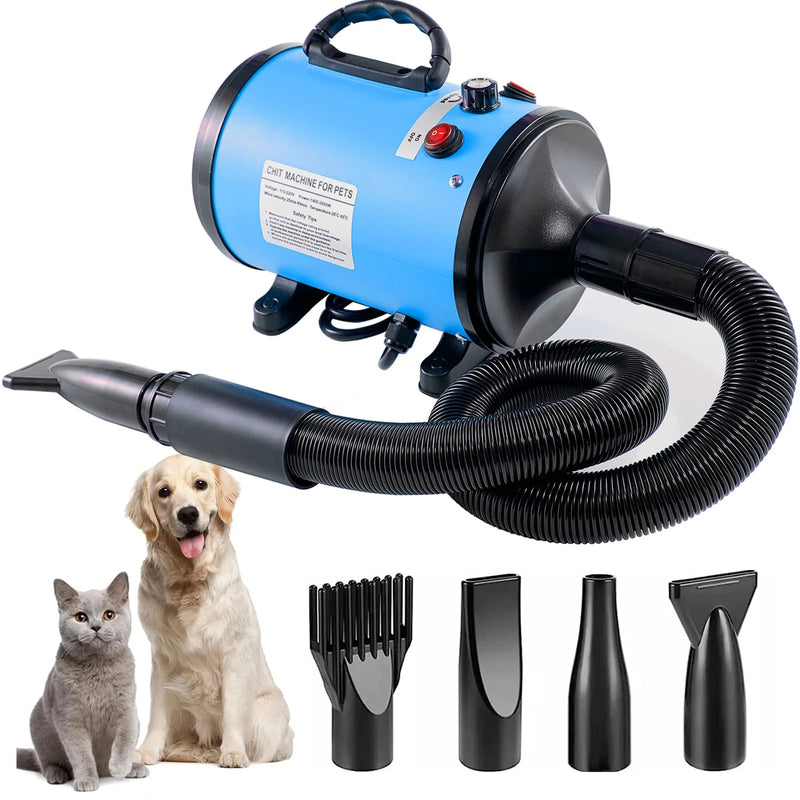 High-Power Pet Grooming Dryer with Adjustable Speed & Temperature