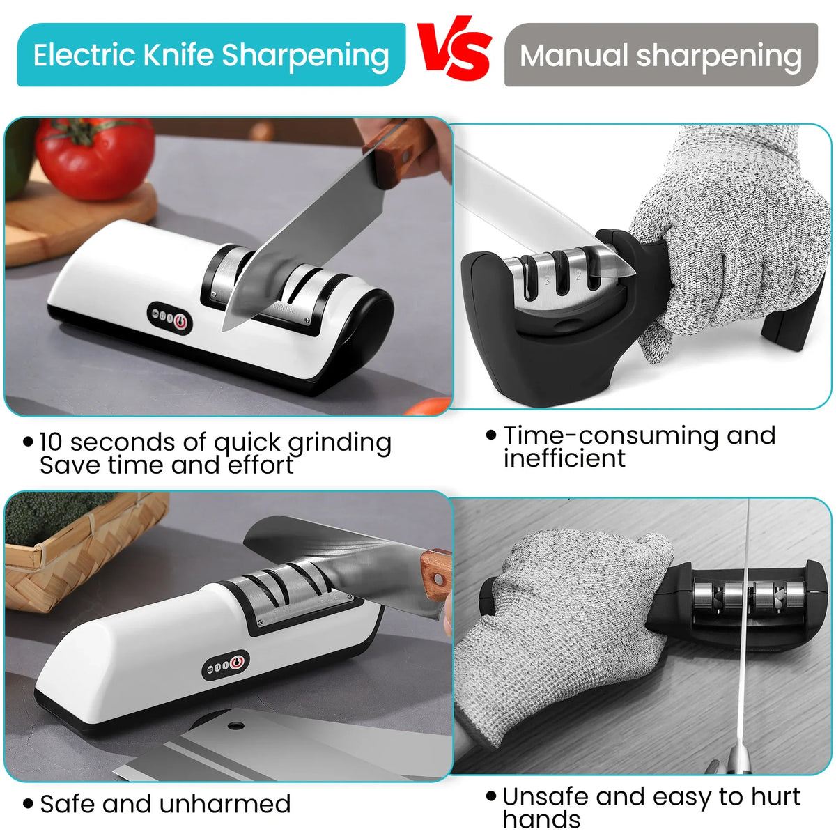 4-Stage Electric Knife Sharpener for Precision Edge Restoration