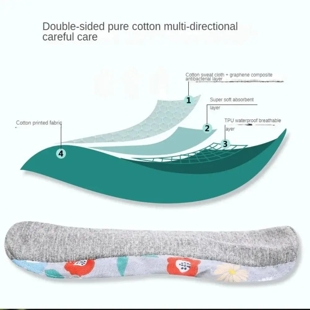 Double-sided pure cotton multi-directional careful care reusable menstrual pads