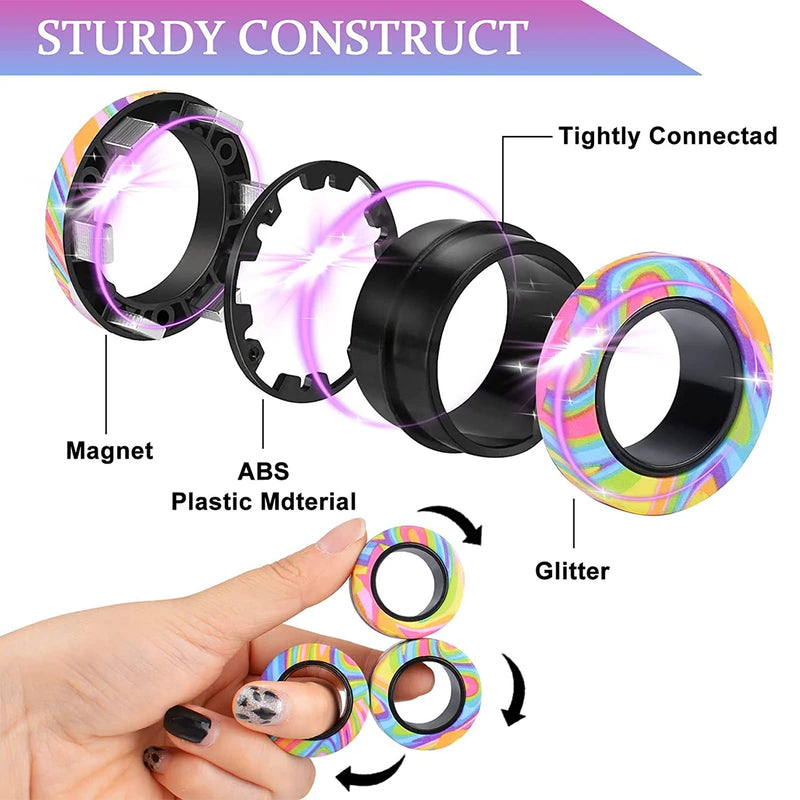 Magnetic Fidget Rings - 3 Pack