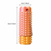A pink spiky sensory fidget roller with a gold chain, shown from the side.