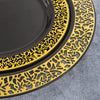 Elegant White Disposable Dinner Plates with Silver Lace Design
