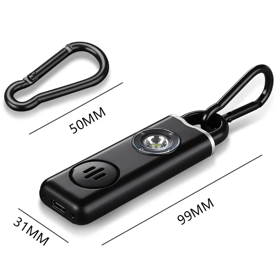 Personal Safety Alarm with LED Flashlight and USB-C Charging