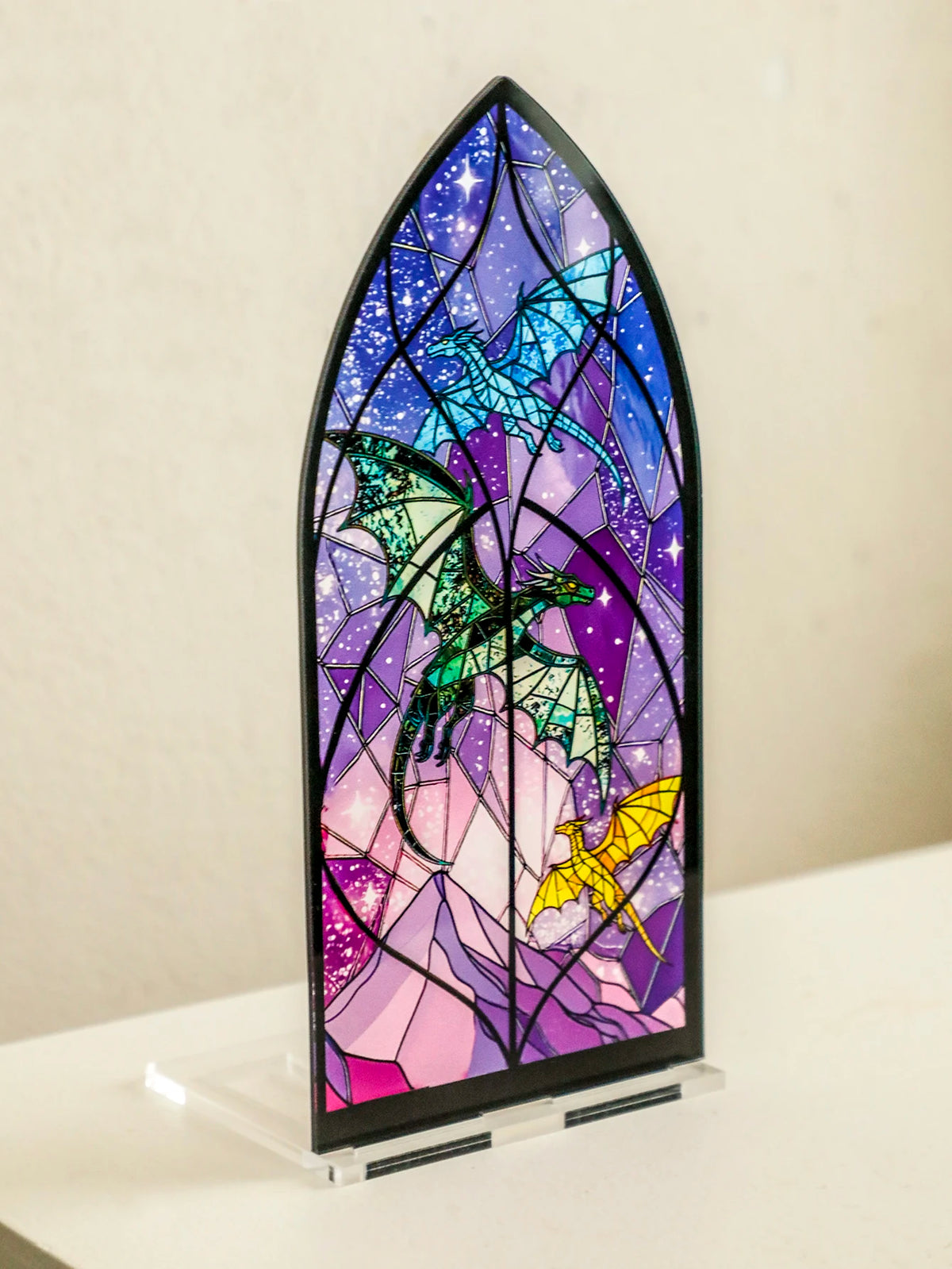 Acrylic Rose Gothic Arch Bookend for Bookshelf Decor