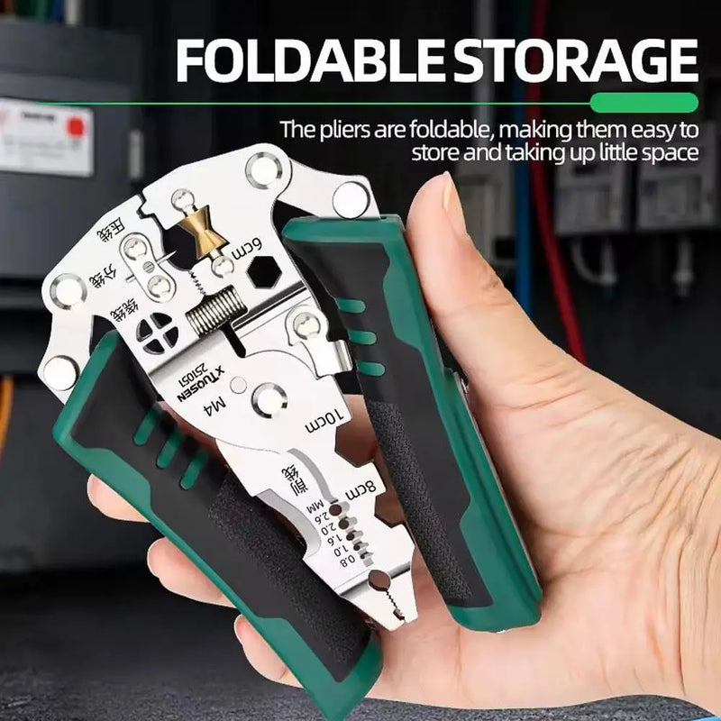 Foldable Multi-Function Electrician's Pliers with Voltage Tester