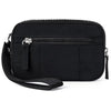 Nylon Quilted Wristlet Wallet with Three Zipper Compartments