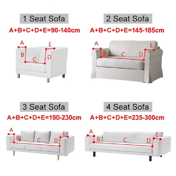 Seersucker Grid Sofa Cover with Anti-Slip Skirt