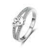 Sterling Silver Heart Engagement Ring for Women