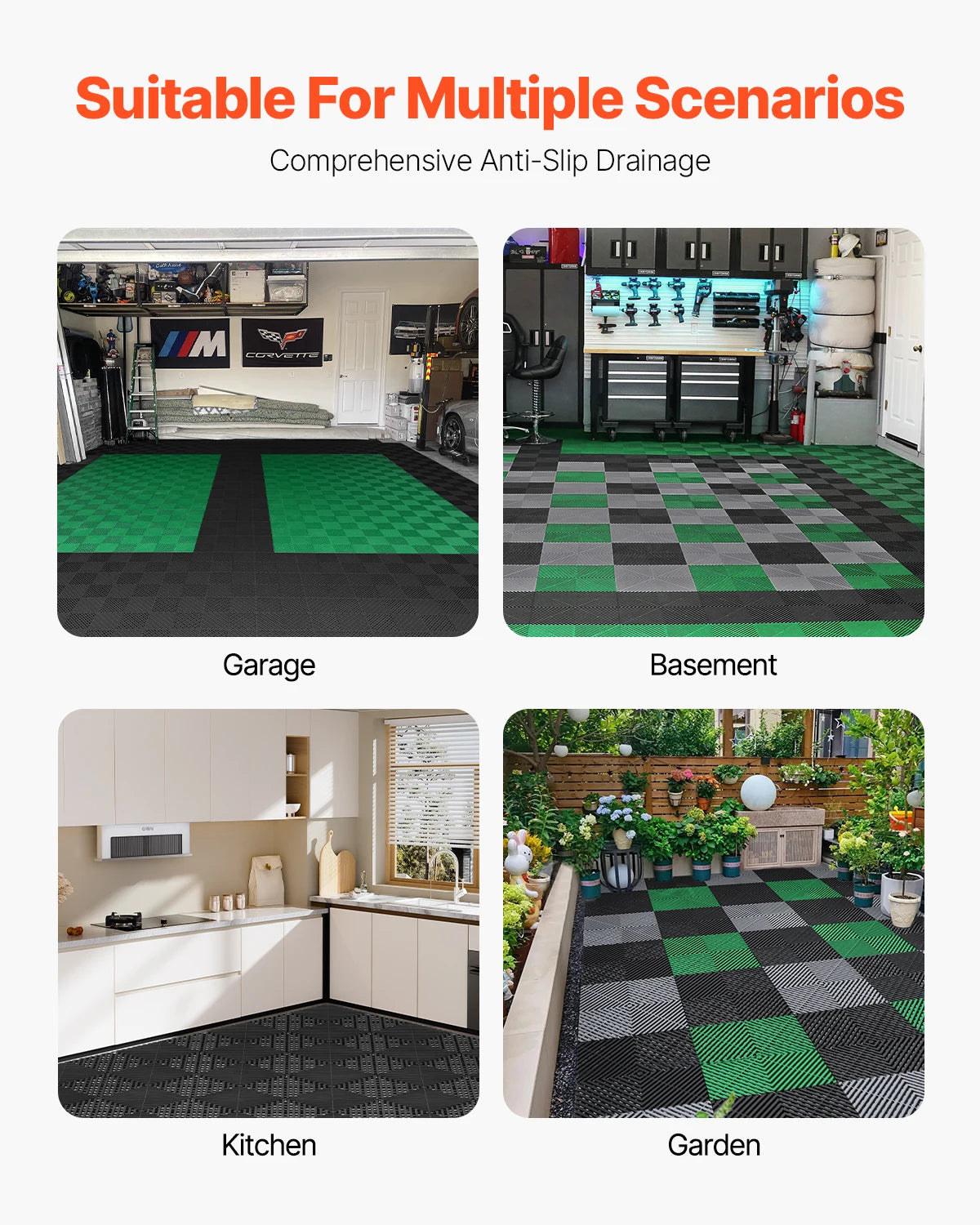 Interlocking Drainage Floor Tiles with Anti-Slip Surface
