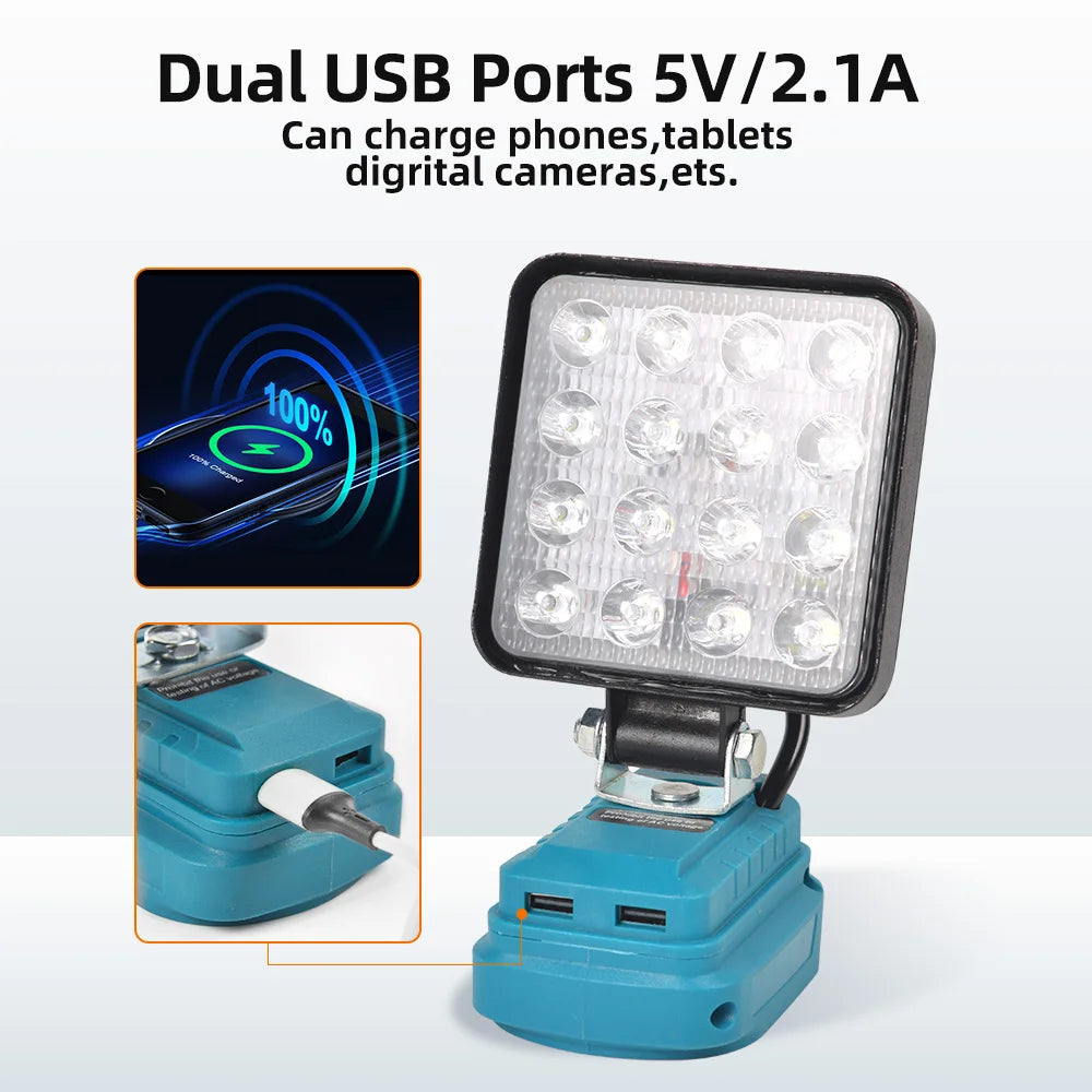 High-Output LED Work Light with USB Charging
