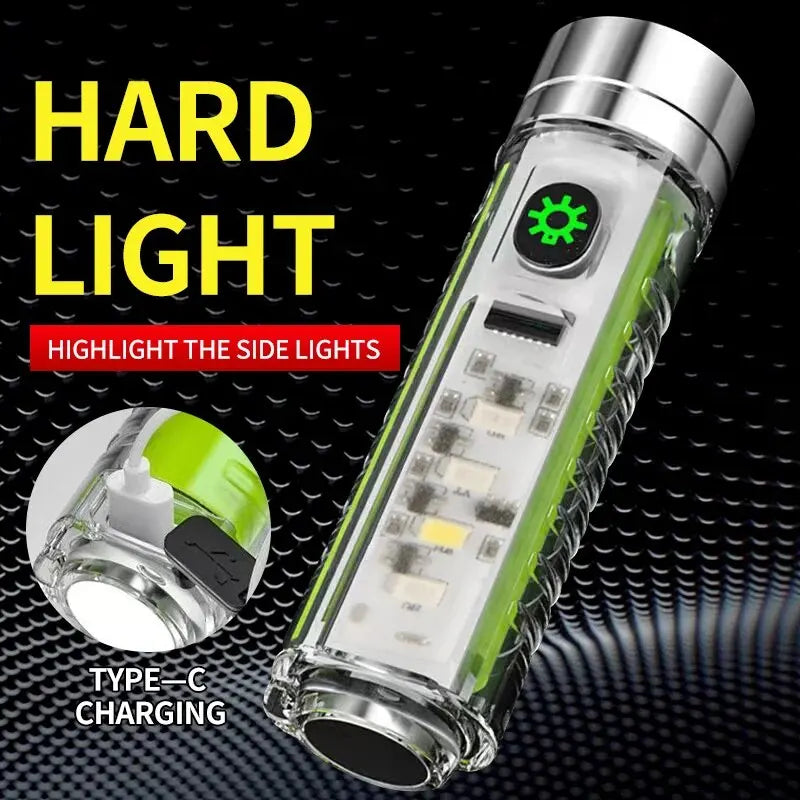 Rechargeable LED Keychain Flashlight with Tail Magnet