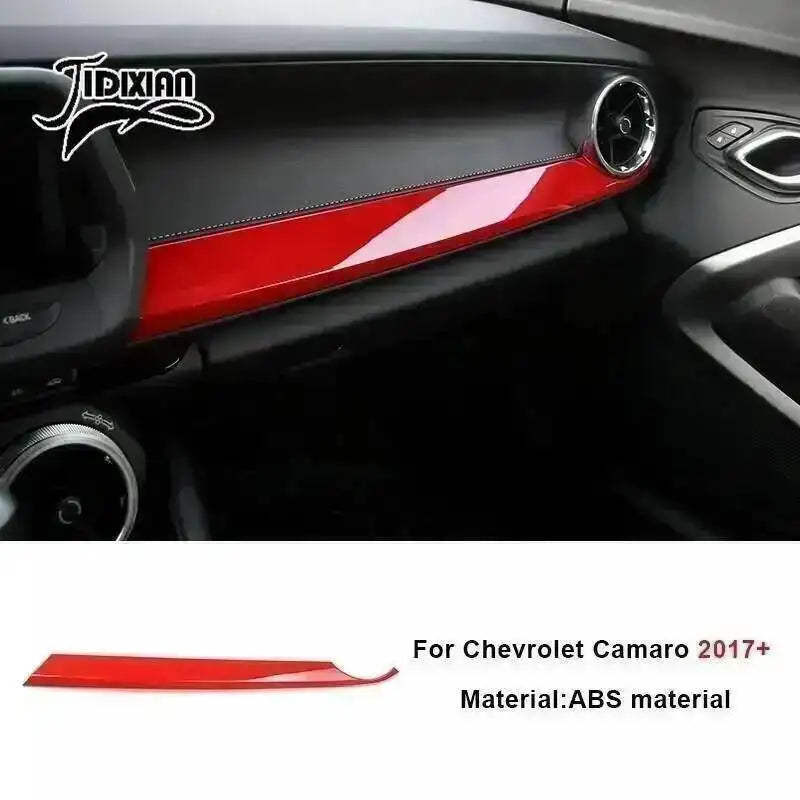 Red ABS material trim kit for Chevrolet Camaro interior and exterior