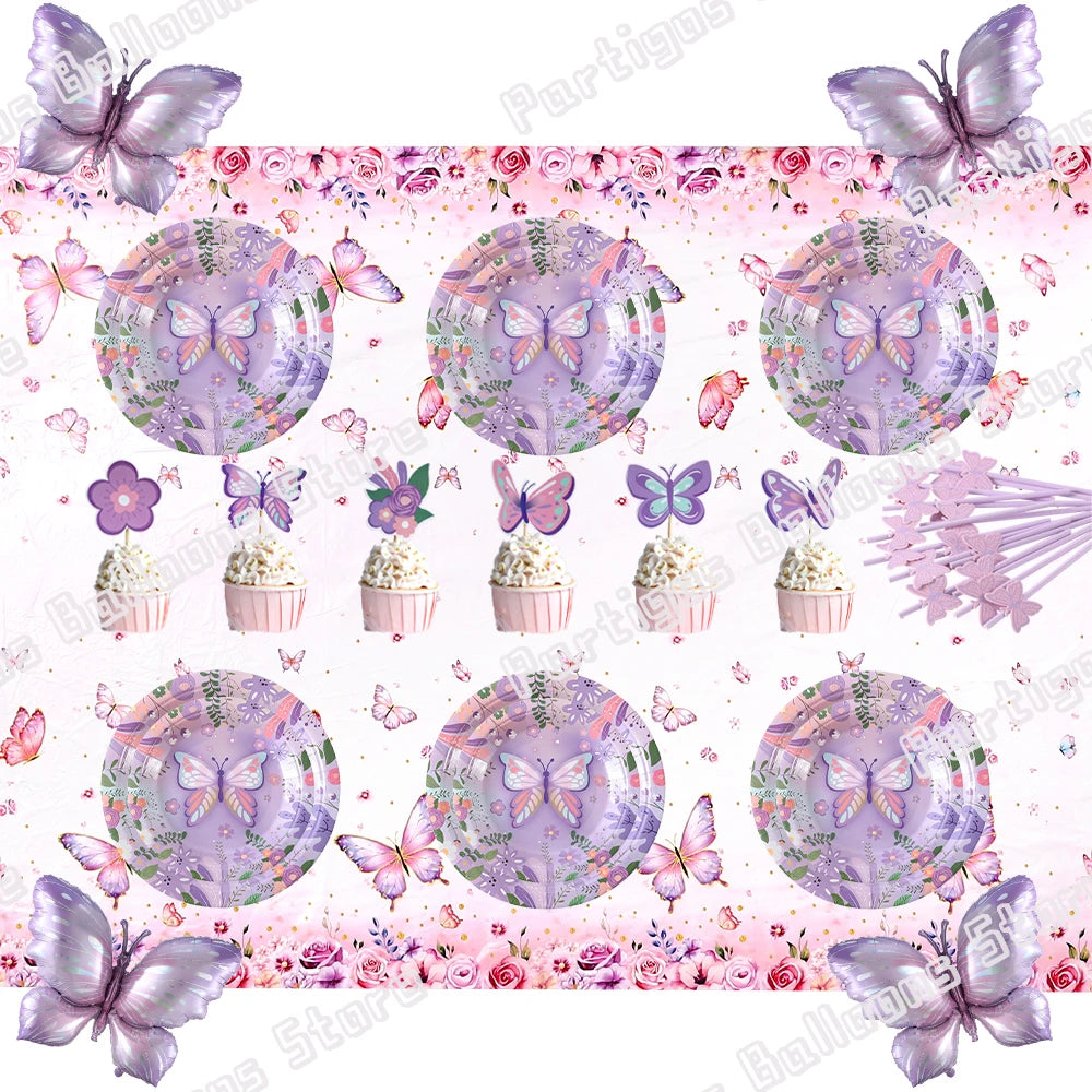 Watercolor Butterfly Party Tablecloth
