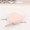 A pink PU leather tape measure is shown with measurements of 1.5cm/0.59in and 6cm/2.36in.