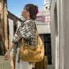 Cotton Canvas Crossbody Bag with Large Capacity