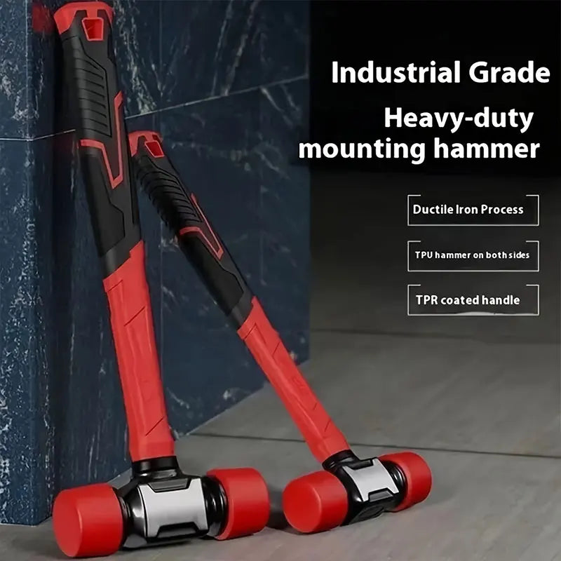 Ergonomic Double-Faced Rubber Mallet with Non-Slip Grip