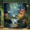 A shower curtain featuring a bold black and white design with a skeleton skull theme.