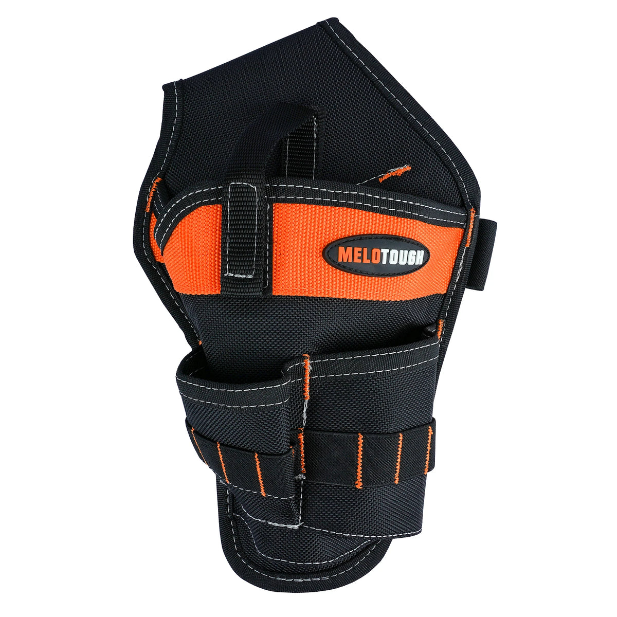 Black and orange heavy duty drill holster waist tool bag with magnetic screw holder