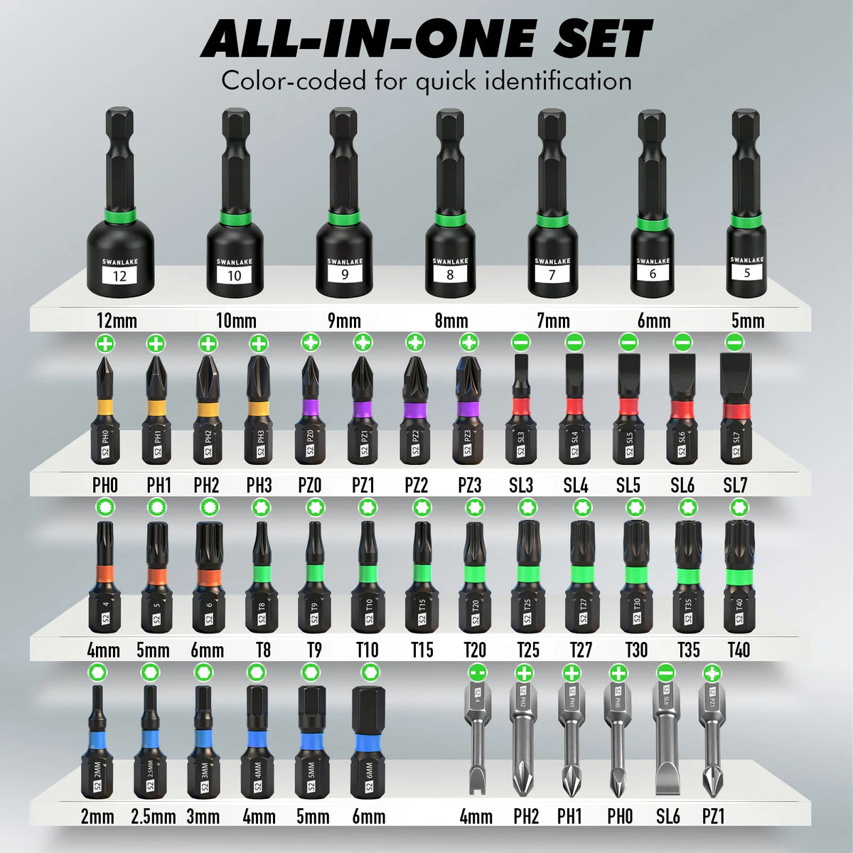 46-in-1 Magnetic Ratchet Screwdriver Set with Case
