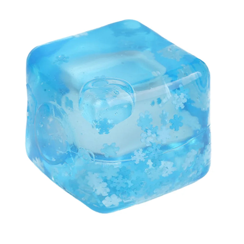 Slow-Rebound Glitter Ice Cube Squishy Toy