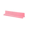 A pink flexible silicone sink splash guard with suction cups.