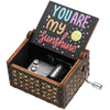 Wooden Hand-Crank Music Box - 'You Are My Sunshine' Engraved Keepsake Gift
