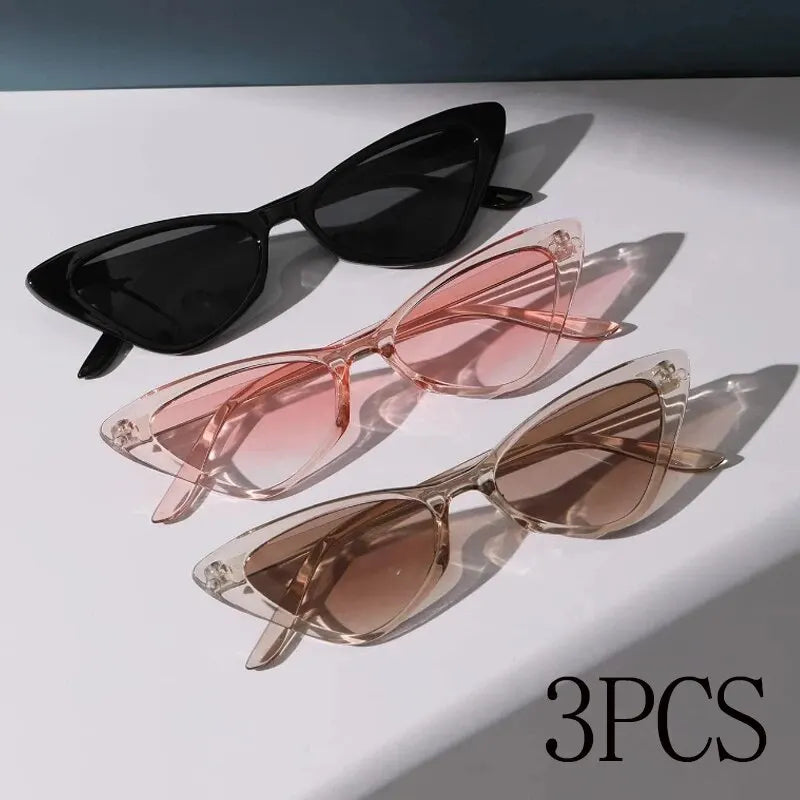 Retro Cat Eye Sunglasses - Set of 3