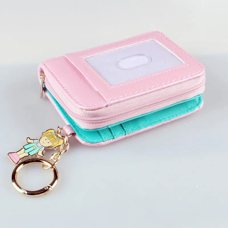 Quilted PU Leather Wallet with Zipper Closure