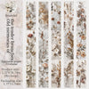 A collection of Japanese paper featuring delicate botanical illustrations and vintage textures for scrapbooking.