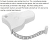A white automatic locking body measuring tape with a soft retractable design shown unwound.